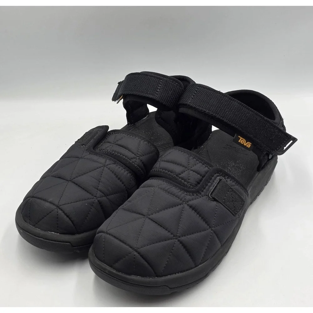 Teva Hurricane Hybrid Moc Sandals Mens 10 Black Quilted Ripstop Trail